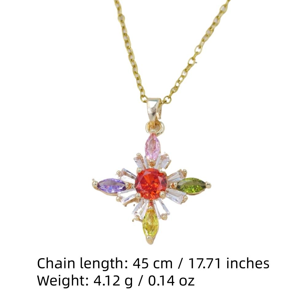 Luxury Colorful Cross Zirconia Pendant Necklaces for Women New Fashion Wedding Party Necklace Jewelry Accessories