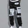 Autumn Men's Trendy American High Street Overalls with Bright Line Letter Print