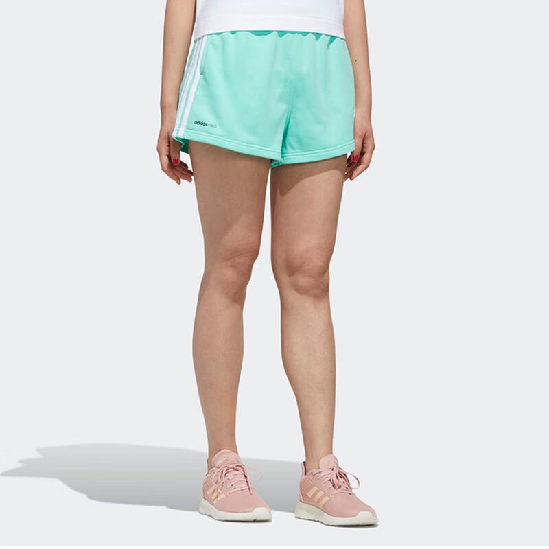 Adidas Neo Side Stripe Lace-Up Running Training Shorts Women Shorts Green GK1556