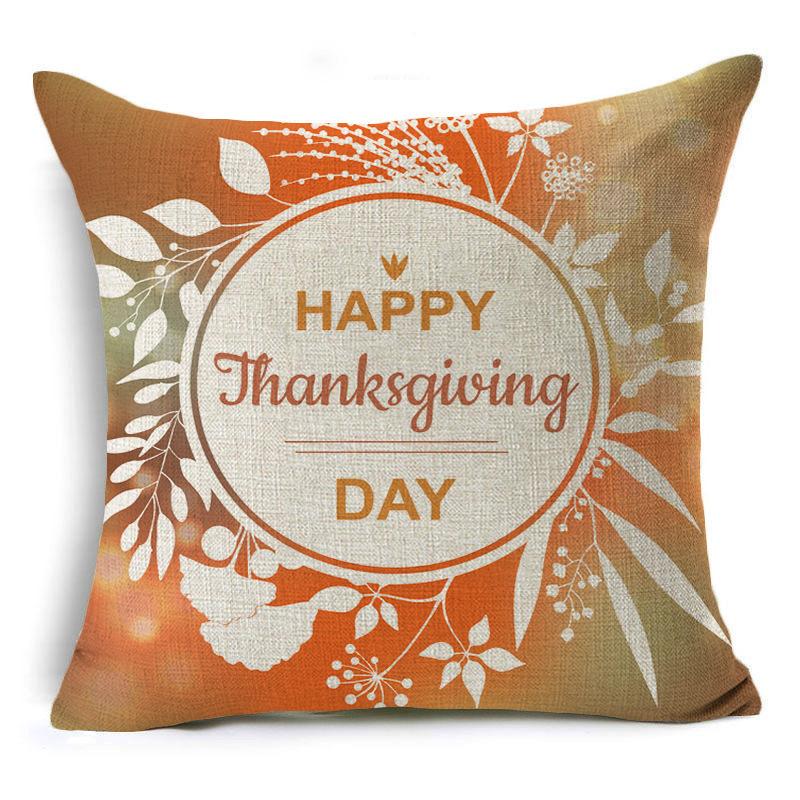 New Thanksgiving Pumpkin Linen Pillow Cover Festive Home Decoration Pillow Cushion Cover