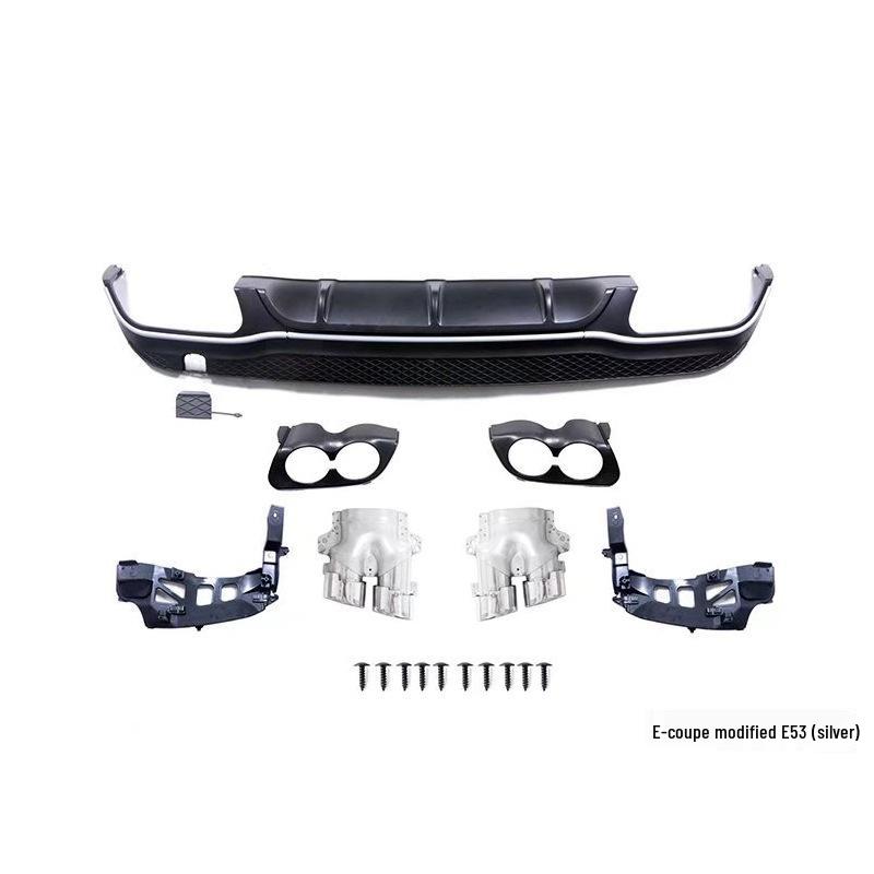 Rear Lip Diffuser with Quad Tailpipes for 14-15 Mercedes-Benz E-Class Coupe AMG E53/E63