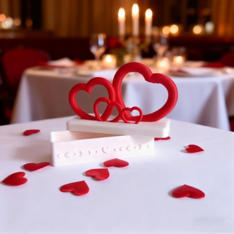 Smooth Edge Heart Box Valentine's Day Heart Gift Box with Red Lid Plastic Heart-shaped Party Favor Container Wedding Anniversary