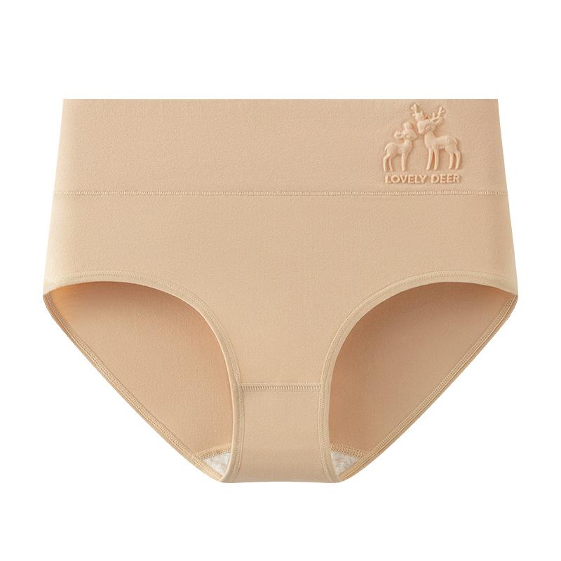 Plus Size Women's Spring and Autumn High Waisted Pure Cotton Cinched Triangle Underwear