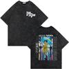 Dandadan Turbo Granny Anime Graphic T Shirts High Street Fashion Trend Vintage Washed Tshirt Men Women Casual Cotton Tshirts