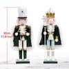 30CM Nutcracker snowflake cape soldier snow-white puppet  wooden Nutcracker statue doll Christmas New Year gift decoration