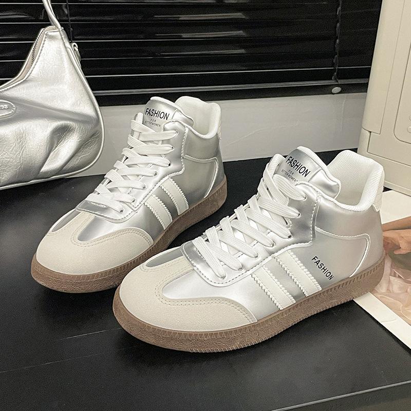 

Индивидуальные высокие кроссовки для женщин, осень 2025 года, новые, с толстой подошвой, усиливающие удар, с мягкой подошвой, универсальные, повседневные, взрывные, спортивные кроссовки 40