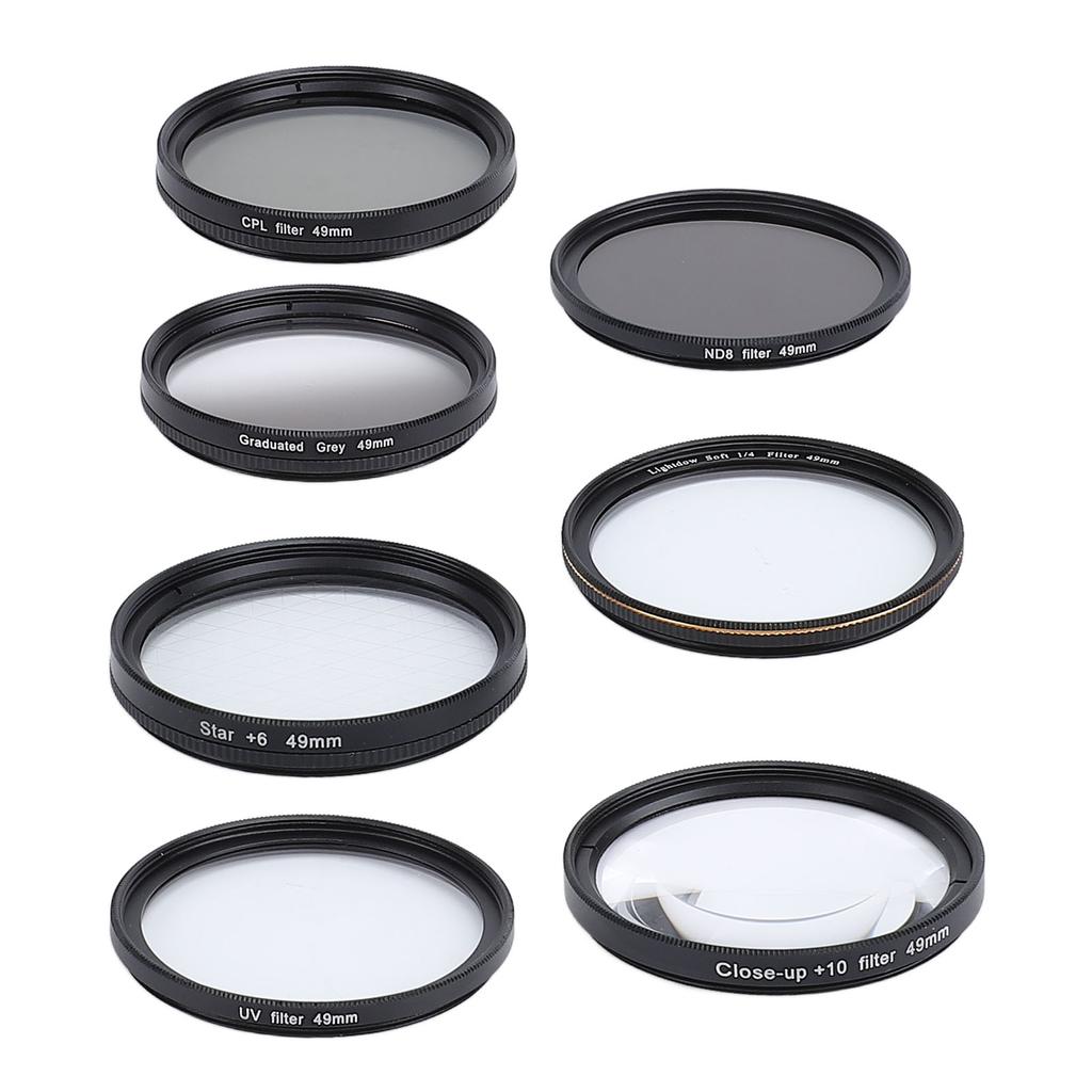 Camera Lens Filter Kit UV CPL ND8 Soft White Graduated Grey 10X Macro 6 Points Star Filter Set for P