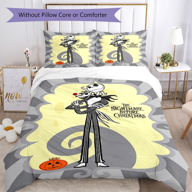 Jack Skellington Quilt Cover Set Perfect for Playroom Lightweight Perfect Gift for Friends Family