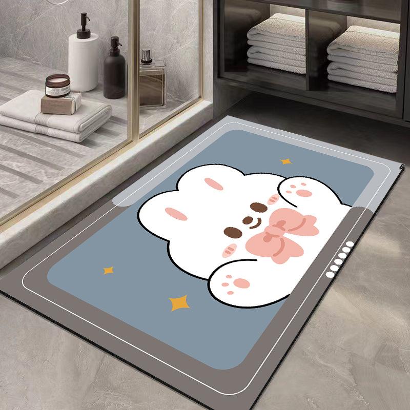 Diatomaceous Mud Mat Resistant To Dirty Toilet Door Simple Air Moisture-wicking Mat Home Toilet Quick Drying Easy To Take Care of Non-slip Mat