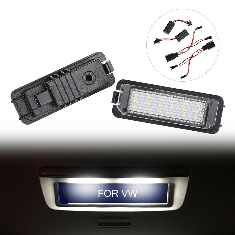 2x Car Rear LED SMD License Number Plate Light For VW GTi Golf 4 5 6 7 MK4 MK5 MK6 MK7 Passat B7 CC EOS Scirocco Beetle