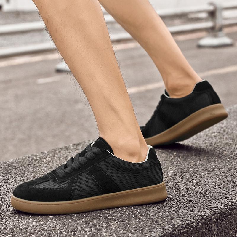 Summer New Fashion Designs Comfortable Hiking Outdoor Leather Sneakers Shoes High Quality Mesh Cloth Breathable Mens Shoes