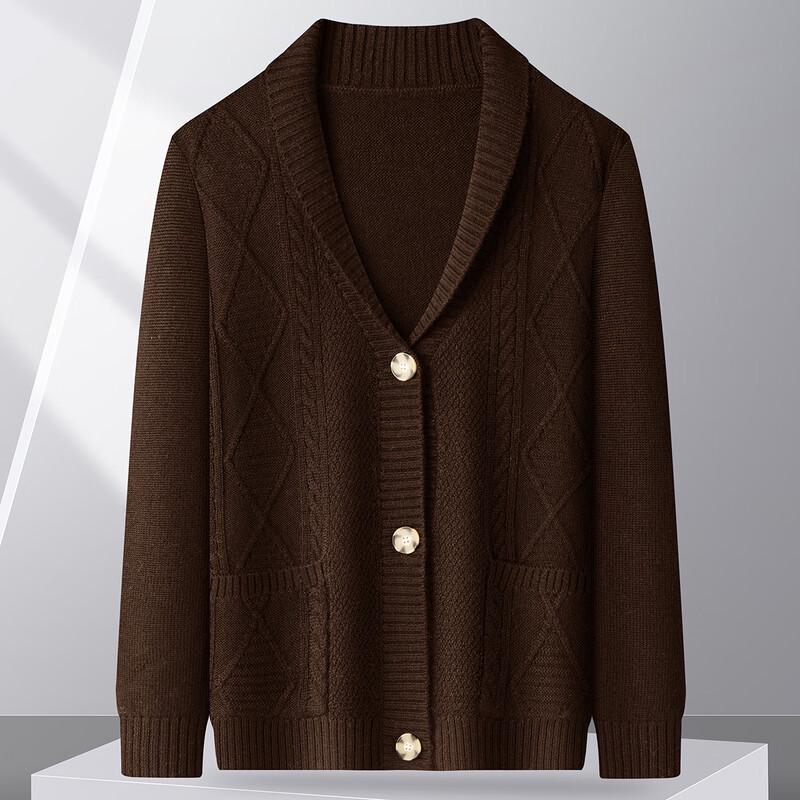 

Мужской кардиган FAPAI из 100% мериносовой шерсти с V-образным вырезом 3XL 56