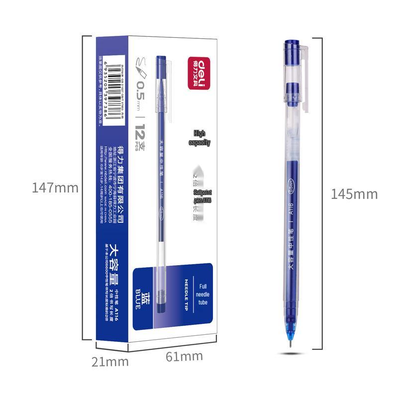 Deli Carbon Fiber Gel Pens: Retractable, Water-Based, Ideal for Students, Business Signatures, Meeting Notes, and Finance.