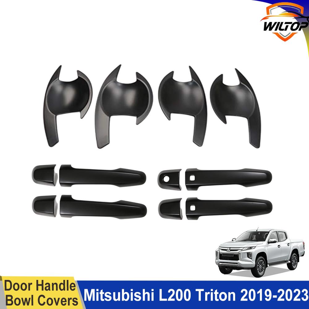 Door Handle Bowl Cover For Mitsubishi L200 Triton 2019-2025 Protector Cover Exterior ABS Matte Black Car Accessorie Stickers
