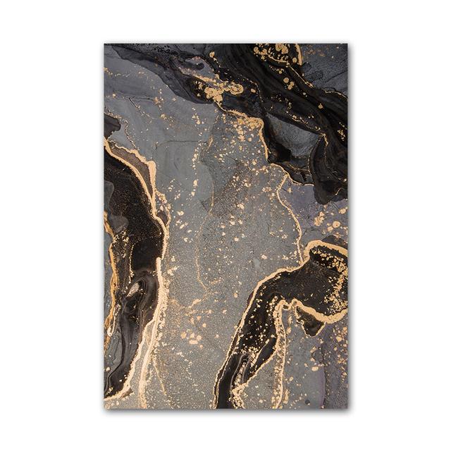 

Роскошный абстрактный жидкий постер, черный, серый, золотой, мраморный, настенный, холст, живопись, современные постеры, принты, фреска для гостиной, домашний декор 50x70cm чёрный