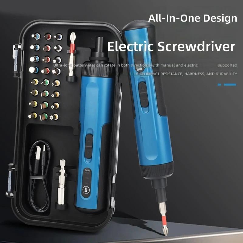 27 In 1 Cordless Electric Screwdriver Set With Multiple Bits Rechargeable 2000mAh Battery For Home Repair DIY Projects