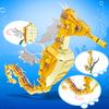 Sea World Animal Building Blocks Seahorse Shark Whale Assembly Bricks Model Set Children's Educational DIY Toys Holiday Gifts