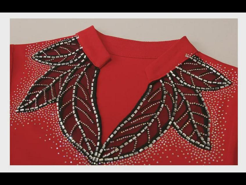 2023 Early Autumn Designer Slim Fit Blouse with Hot Diamond Detail for Women