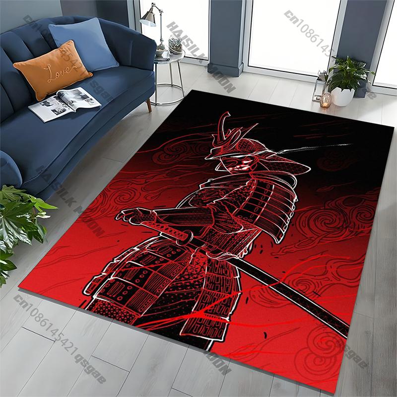 Japanese Samurai Spirits Area Rug,Carpet for Home Living Room Bedroom Sofa Doormat Kitchen Decor,Non-slip Floor Mat