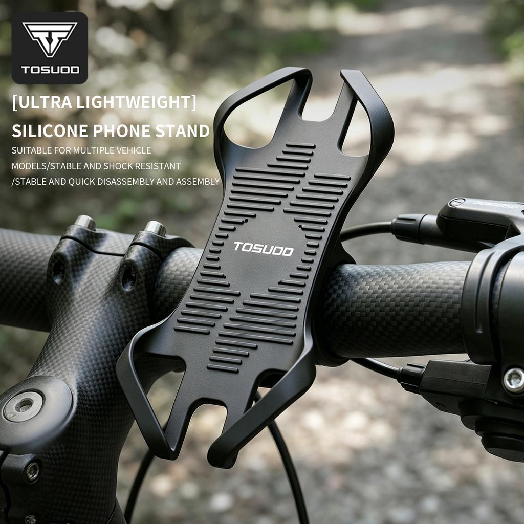 TOSUOD Ultra Stable Bike Phone Mount Universal Silicone Anti Shake Easy Install Handlebar Bracket for MTB Road Riding