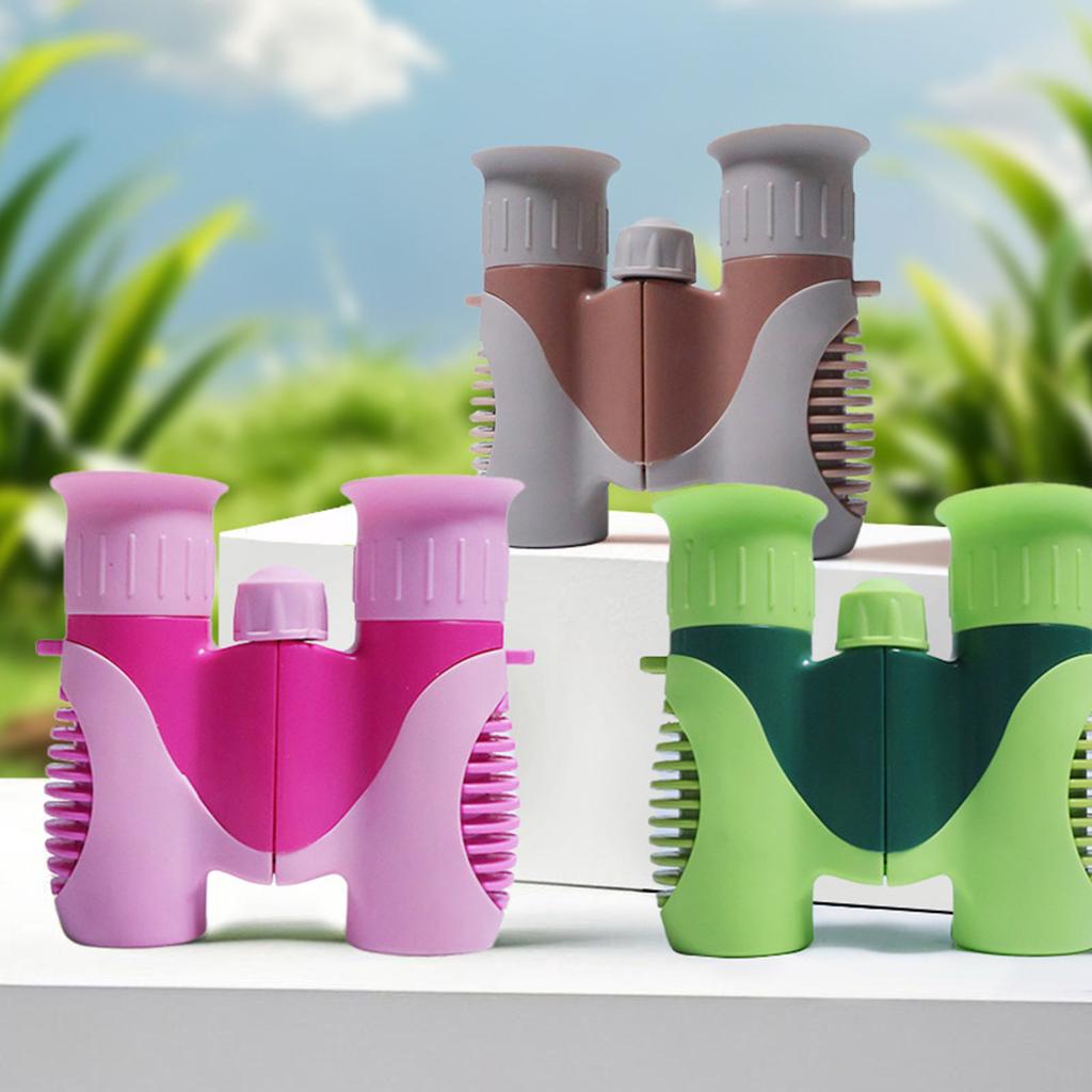 8x Magnification Kids Binoculars Foldable Design Adjustable Focus Outdoor Toy Plastic Texture for Bird Watching Hiking