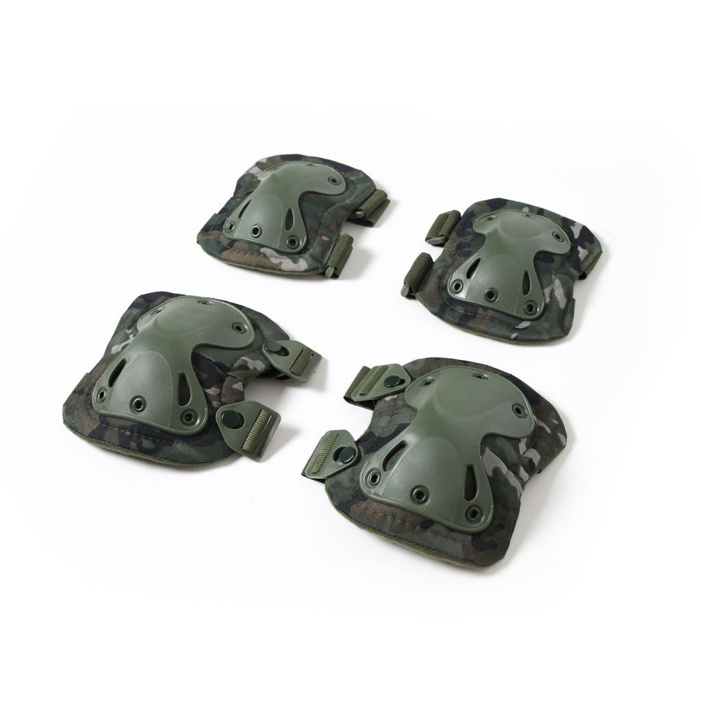 4-Pieces One Size Outdoor Cycling Hunting Tactical Elbow Knee Pads Fitness Protection