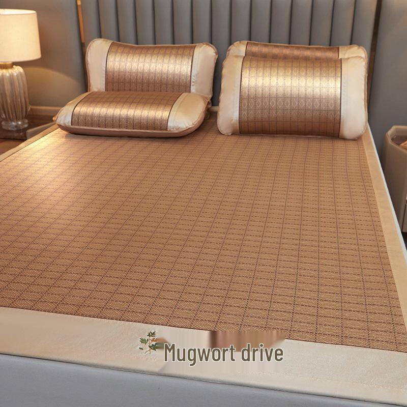 Summer Artemisia Rattan Three-Piece Foldable Double Bed Mat Set