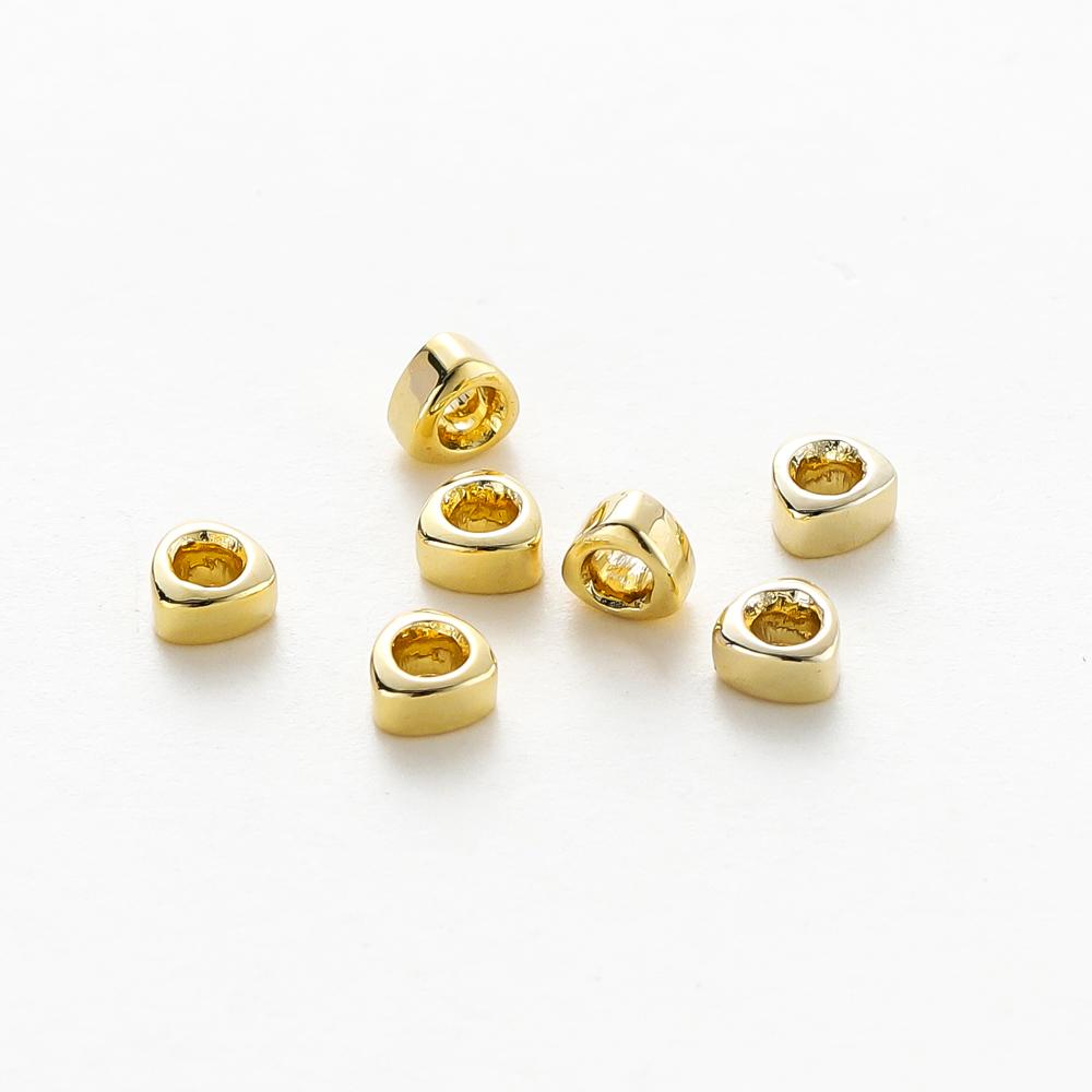 30/50pcs 14K 18K Gold Color Plated Brass Hole 1.5mm Triangle Beads Spacer Beads Bracelet Diy Jewelry Accessories