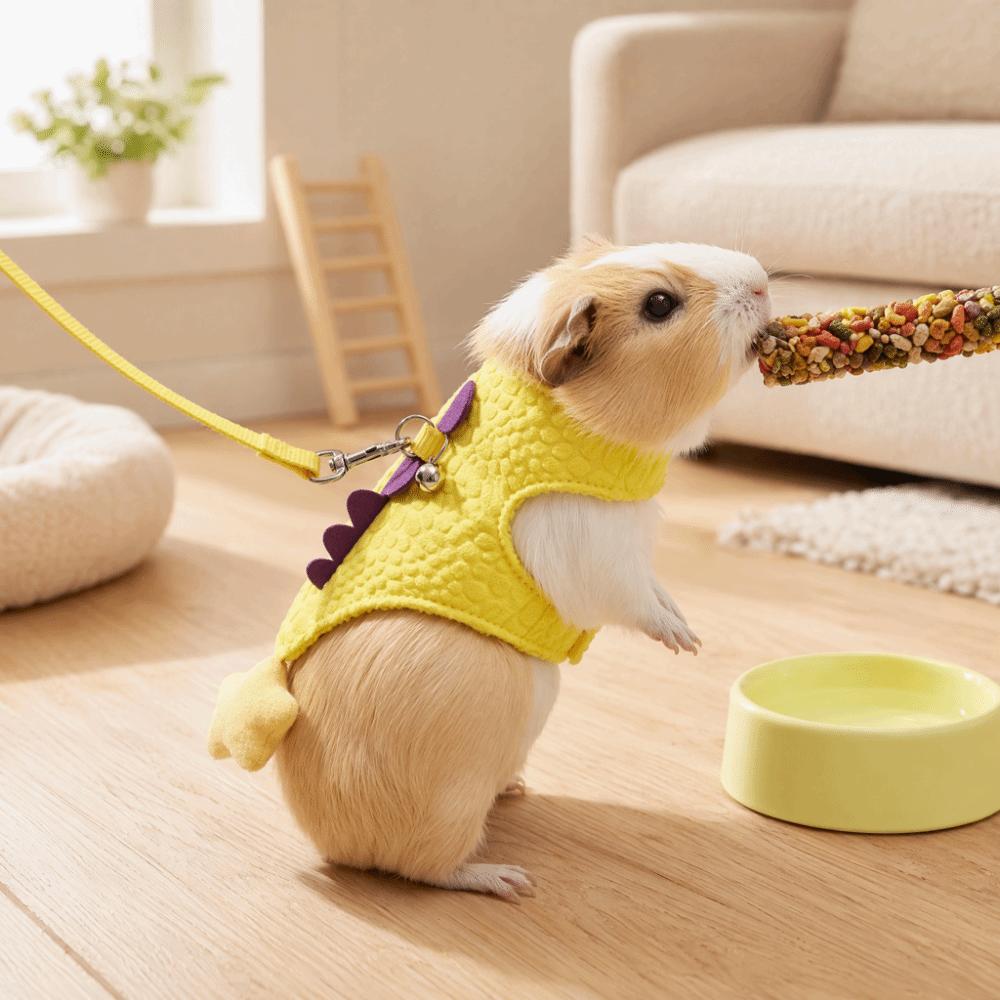 Adjustable Small Pet Harness Leash Cartoon Guinea Pig Safety Vest For Mice Guinea Pig Kittens