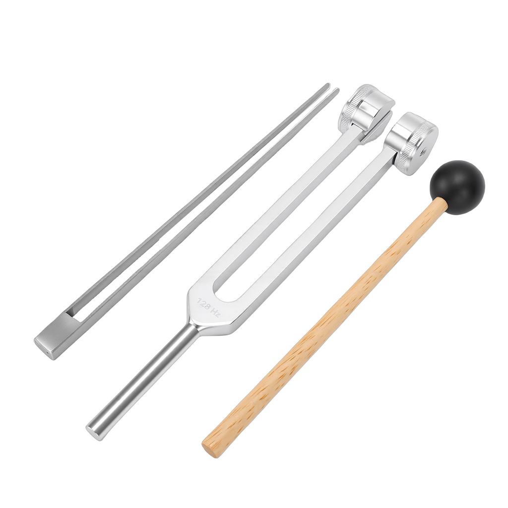 Portable Tuning Fork Set Aluminum Alloy 128hz Tuning Fork with Reflex Hammer for Relaxation