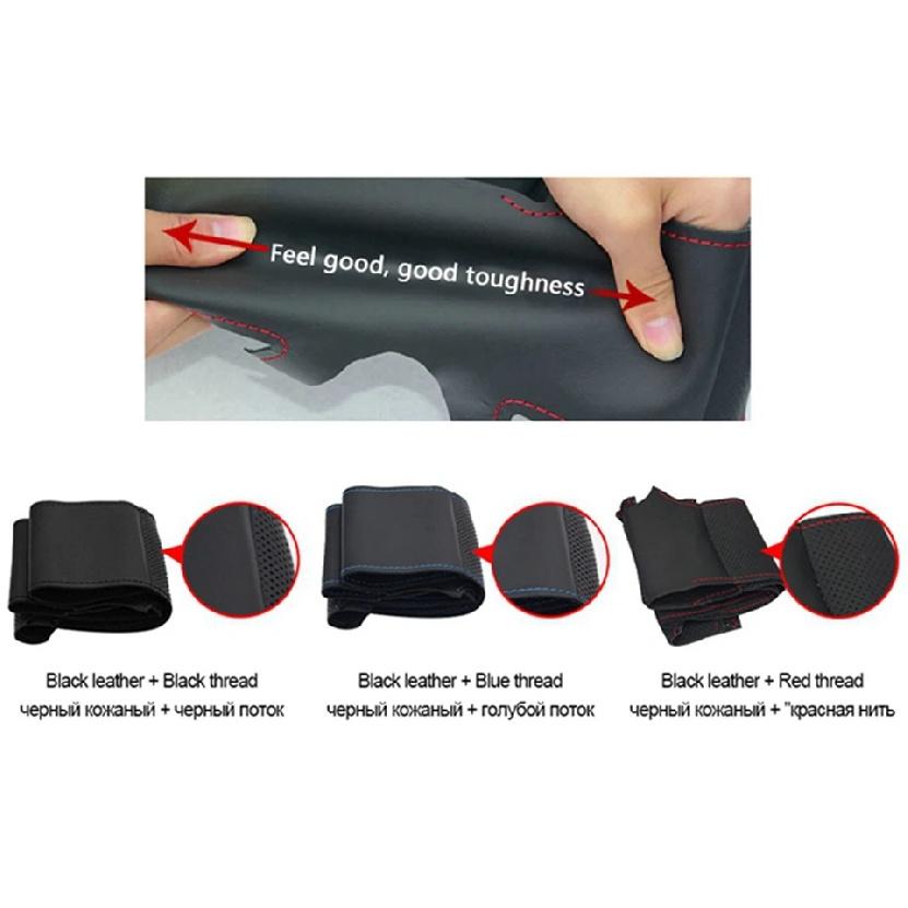 Hand Stitched Wear Resistant Perforated Non-slip Microfiber Leather Steering Wheel Cover For Mazda 3 CX-30 CX30 2020-2023
