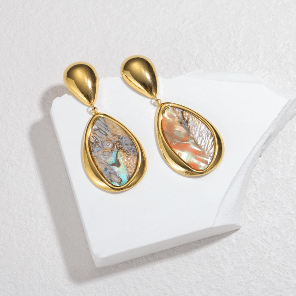 French Retro Oval Water Drop Earrings Elegant Light Luxury Temperament Earrings Unique Creative Earrings High Sense