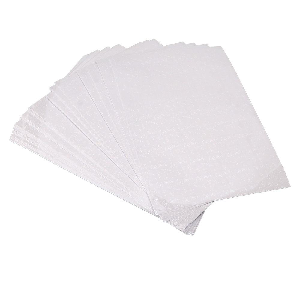 50pcs Waterproof Holographic Cold Laminate Sheet Cuttable Transparent A4 Holographic Laminate Self-Adhesive
