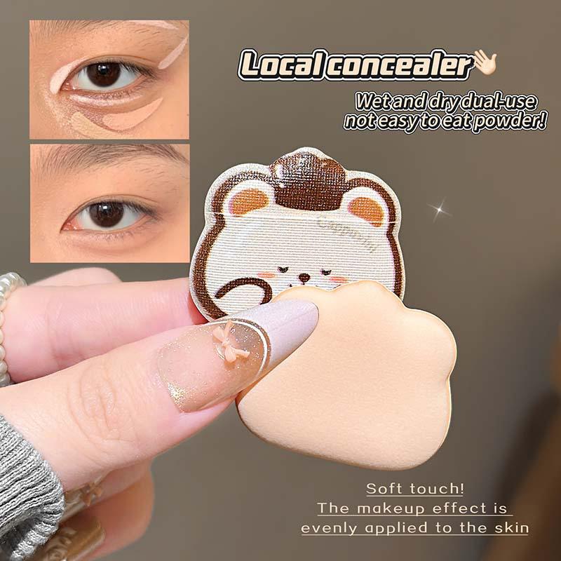 Set di 4 Mini Puff per Trucco per Dita Uso Doppio Asciutto e Bagnato Spugne Morbide per Fondotinta Cushion Applicatore Cosmetico Strumenti per Trucco