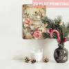 Vintage Tea Time Rustic Wall Art - 20.32x30.48 Cm Floral & Teacup Decorative Sign for Home, Cafe, Restaurant, Garden - Industria