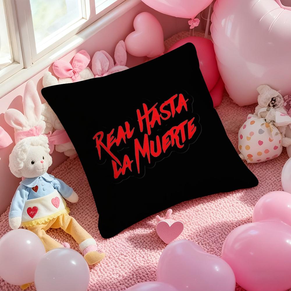 A-Anuel AA Real Hasta La Muerte Cushion Cover Pattern Printed Pillowcase for Living Room Sofa Cushion Cover & Bedroom Decor