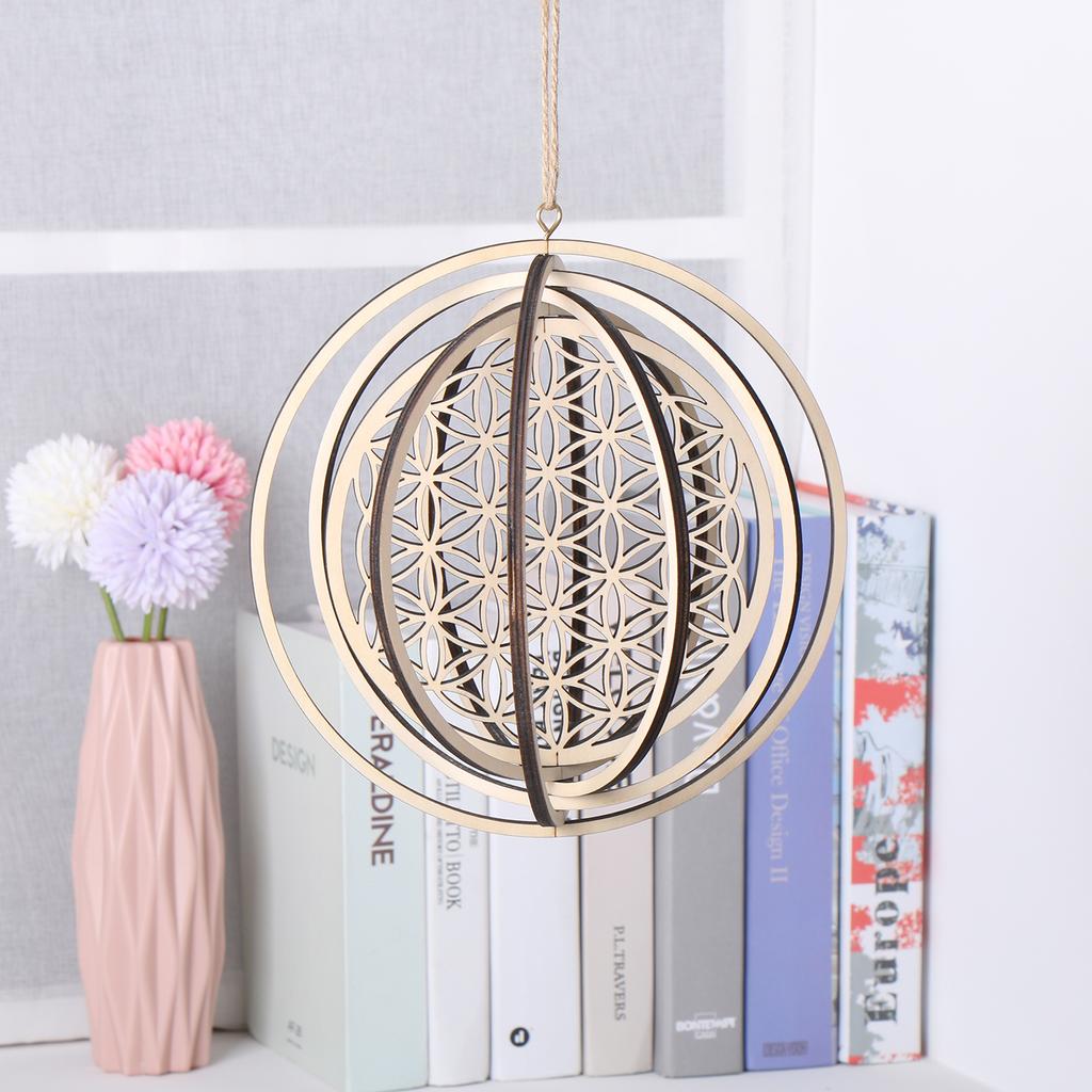 3D Wall Sign Wall Art Flower of Life Wooden Laser Cut Handmade Crafts Sacred Meditation Energy Geometry Ornament Hanging Decor