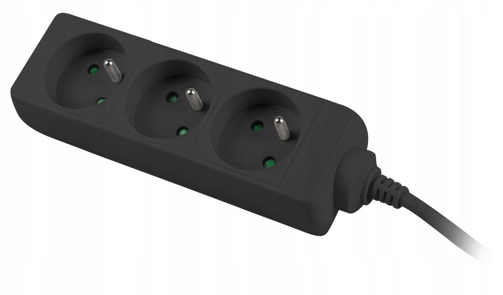 Listwa Przedłużacz Lanberg 1,5m Czarna 3x 230V PL, Kabel Wykonany Z Pełnej Miedzi