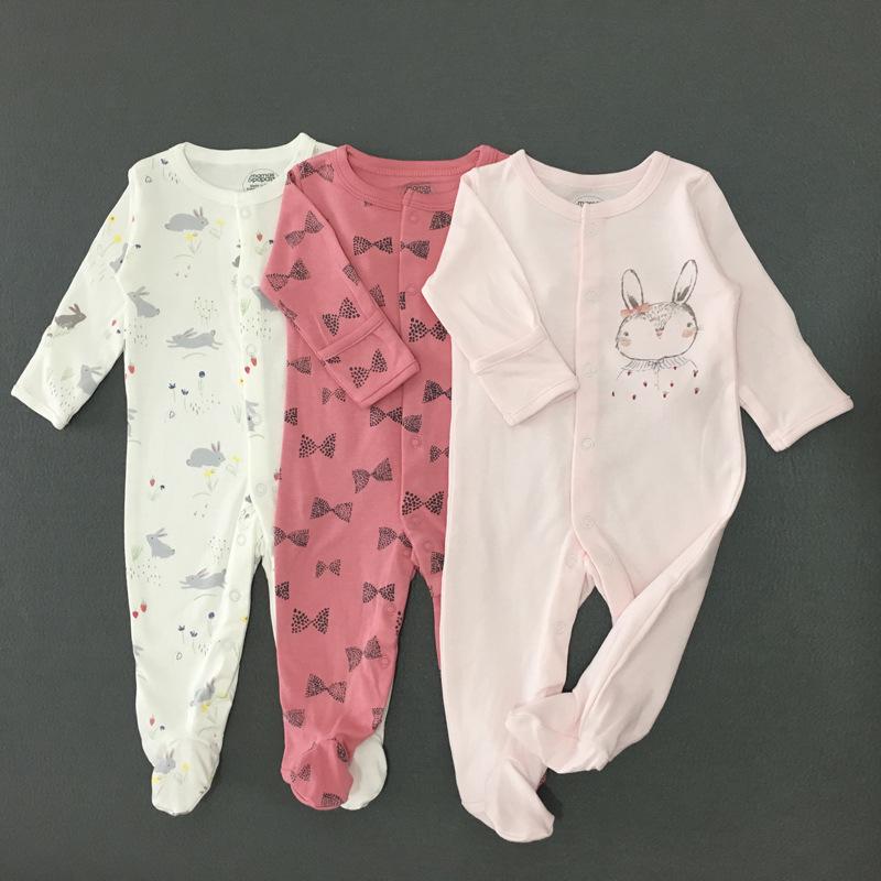 Spring & Autumn Baby Jumpsuit: Foot-Covering, Cotton Romper Pajamas for Newborn Boys & Girls