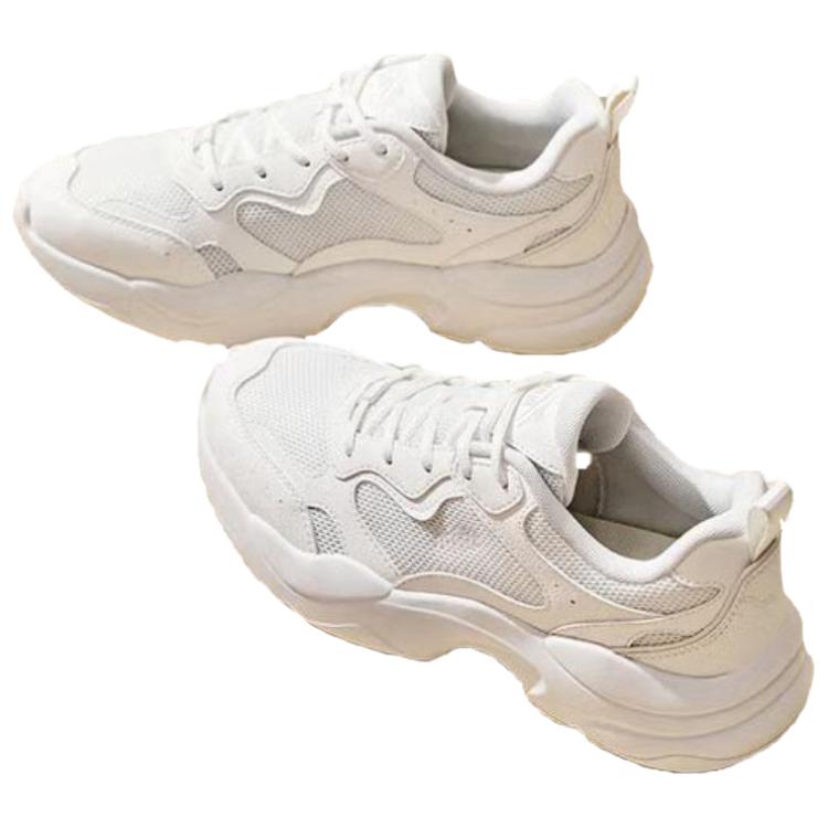Anta Life Series Simple Comfortable Gravity Shock Absorption Non-Slip Breathable Low-Top Dad Shoes Women Sneakers Paper-White 122538814-1