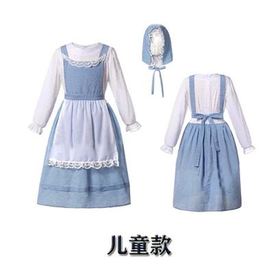 Traje de Apresentação Teatral Infantil Traje de Halloween Traje de Fazenda Pastoral Europeia Vestido de Menina de Loja de Flores