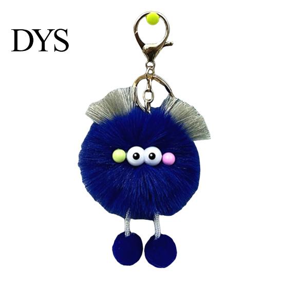Keys Decorative Pendant Cartoon Plush Ball Keychain, Fluffy Pompom Keychain with Metal Clasp, Backpacks Handbags for Men Women Bag Accessory