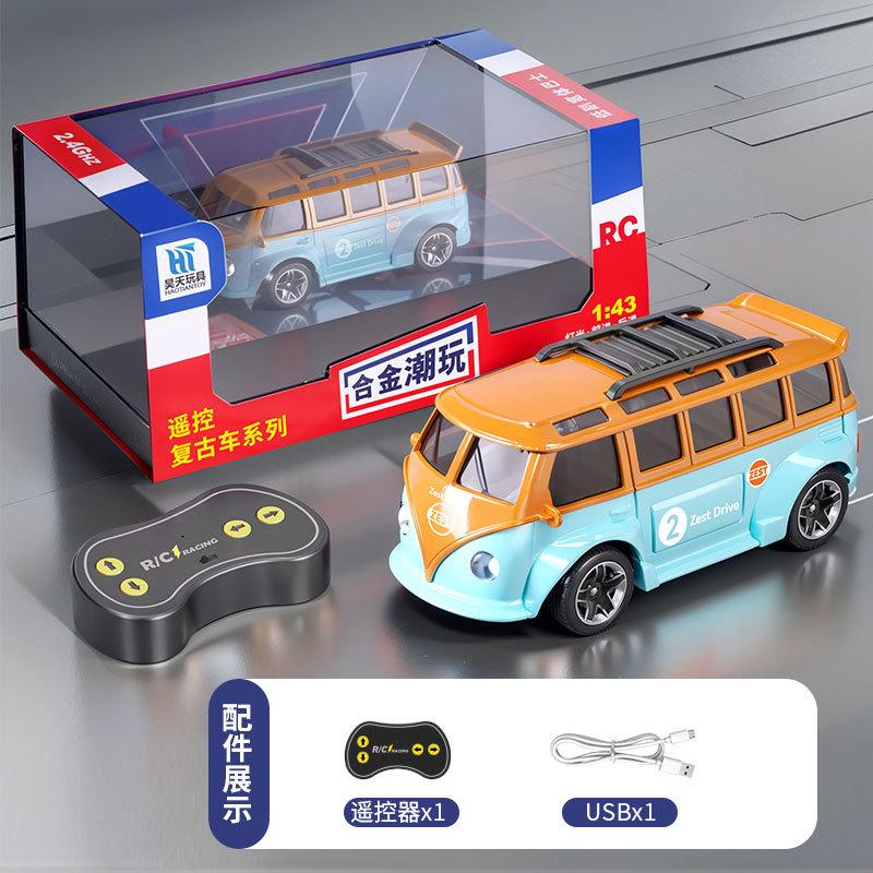 AAZY1 1:43 Alloy remote control car mini bus T1 children s toy gift ornament models