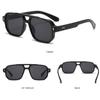 Trendy Retro Men's Sunglasses Double Bridge UV400 Protection Rivets Sun Glasses Square Designer Pilots Shades for Women Men