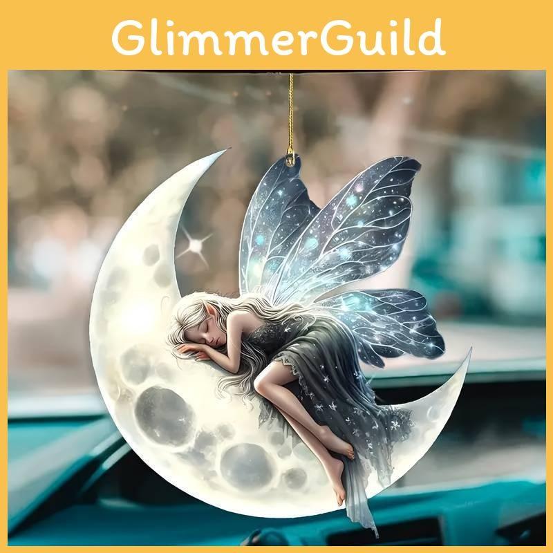 Christmas Tree Acrylic Flat Moon Elf Car Hanging Seasonal Enhancement Interior