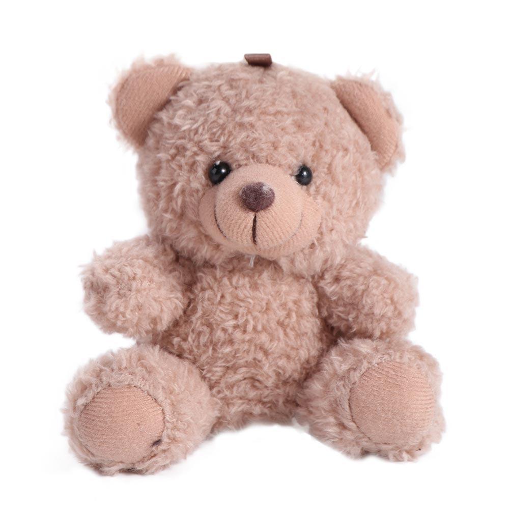 Stuffed Animals Little Bear Keychain Animal Bear Couple Curly Sitting Soft Bear Bag Pendant Boys And Girls