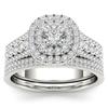 Silver Zirconia Inlaid Diamond Ring - Elegant Women's Jewelry