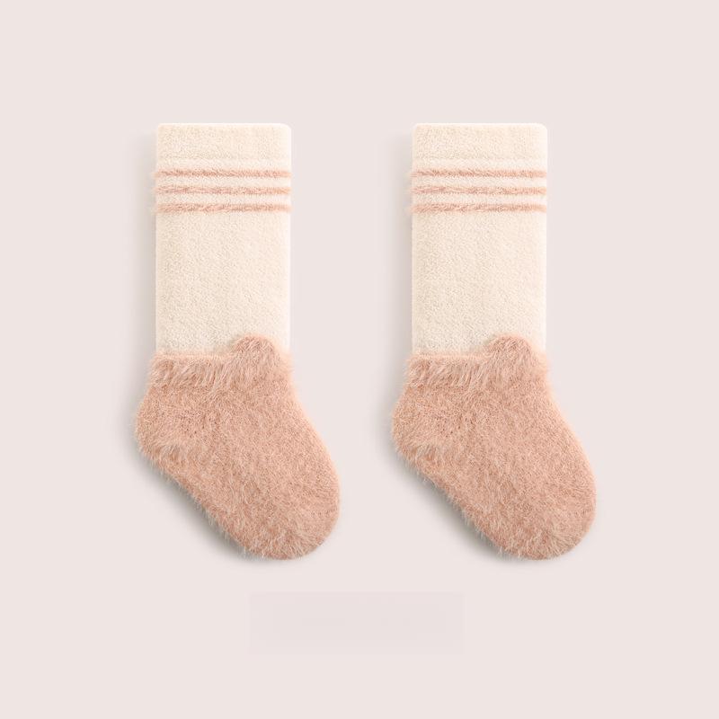 Children's Socks Autumn Winter New Thickened Warm Coral Fleece Boys Girls Socks Seamless Newborn Socks Class A