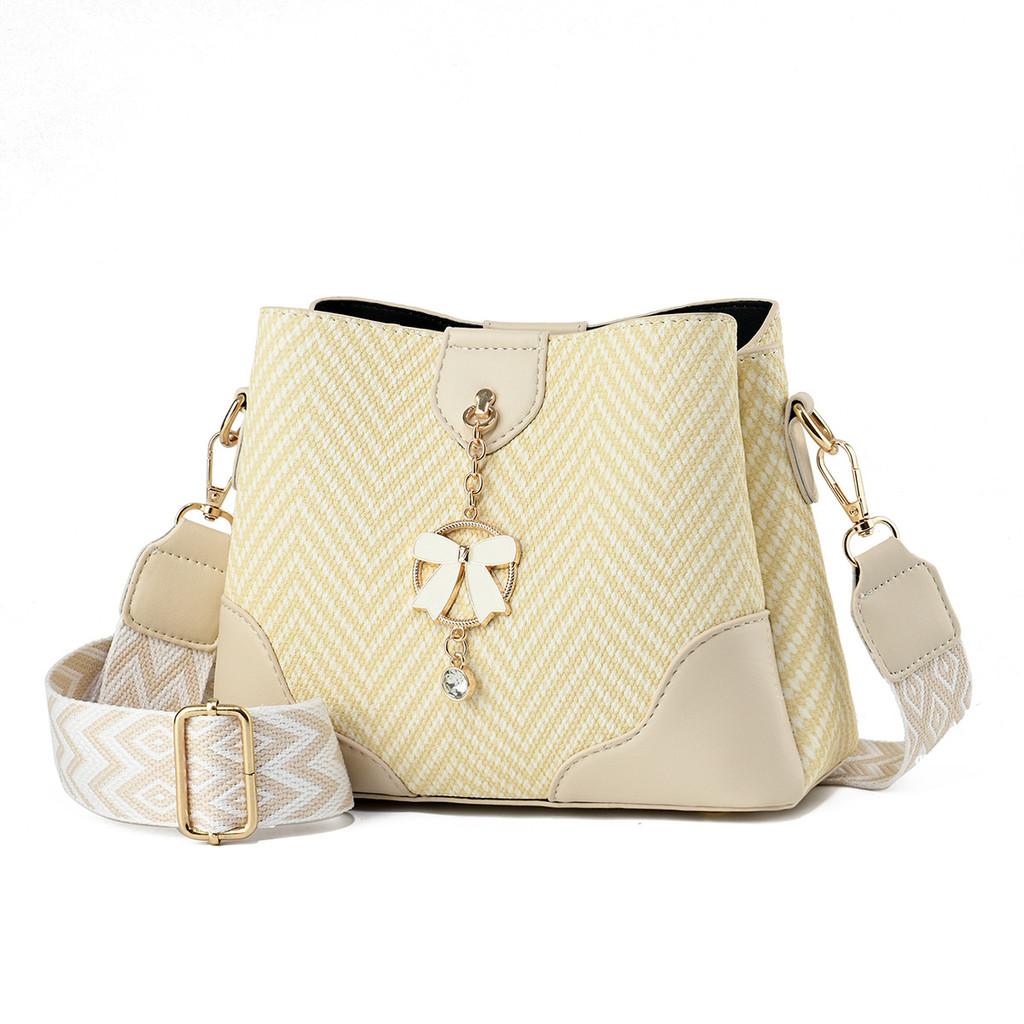 Womens Water Bucket Handbag With Adjustable Strap And Zipper Closure For Casual Outings
