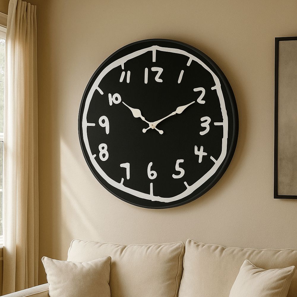 Cartoon Design Digital Wall Clock 30cm Size Wooden Round Clock Creative Clock  Home Decoration